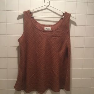 Flax 2G Rust Plaid Linen Tank